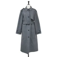 【美品】Theory セオリー コート チャコールグレー サイズ:M | 25秋冬 ベルト付き リバーコート | New Divide GC Trench Coat | ロング丈 ダブルフェイス Iライン スリット ウール カシミヤ【レディース】【中古】