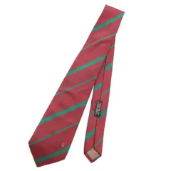 Christian Dior クリスチャンディオール シルク 斜ストライプ柄 ネクタイ  ワインレッド メンズ 古着