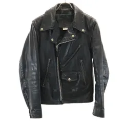 BRANDED GARMENTS ブランデッドガーメンツ 80s USA製 ヴィンテージ 本革レザー ダブルライダースジャケット 36 ブラック メンズ 古着