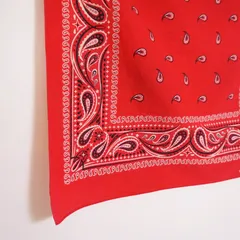 90s vintage バンダナ ペイズリー スカーフ 赤 レッド 13960