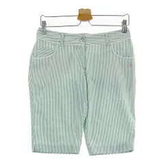 サイズ：M AND PER SE アンパスィ  ショートパンツ ハーフ シアサッカー ストライプ柄 グリーン系 [240101638839] ゴルフウェア レディース ストスト