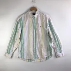 00s GAP パステルカラー オックスフォードシャツ メンズ M ホワイト×グリーン×イエロー 3221202603130002