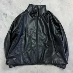 UNIQLO フェイクレザージャケット XL ブラック ハイネックブルゾン オーバーサイズ ドローコード 完売モデル メンズ レディース ユニクロ