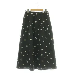 B&Y ユナイテッドアローズ BEAUTY&YOUTH ビューティー&ユース フラワージャガード スカート フレア M ブラック ホワイト /CX ■OS