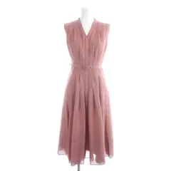 アプワイザーリッシェ Apuweiser-riche 洗えるシアーシャツフレアワンピース 0 ピンク ノースリーブ Vネック ベルト付き /AB ■OS