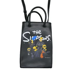 BALENCIAGA バレンシアガ ミニ２WAYショルダーバッグ The Simpsons シンプソンズ コラボ ブラック 黒 593826 ユニセックス 男女兼用 (21687)