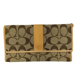 コーチ COACH シグネチャーキャンバス 長財布 3つ折り レディース 表記無 