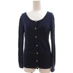 ミッシェルクラン MICHEL KLEIN カーディガン 38 長袖 ビジュー 紺 ネイビー /AE ■ECF001