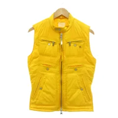 ディーゼル DIESEL 中綿ベスト S ジップアップ ナイロン ポケットデザインボタン 黄 イエロー /NU ■GY44