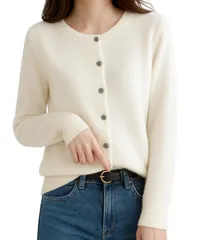 [Dep Club] ナチュラル感ある極上の風合い カーディガン レディース オフィス ニット 大きいサイズ 制服 セーター カーデガン 長袖 無地 看護師 学生 スクール 事務 春 秋 冬 (JP, アルファベット, 2XL, ホワ [ホワイト] [2XL]