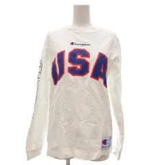 チャンピオン CHAMPION 長袖Tシャツ S 白 ホワイト 長袖 ロゴプリント ラウンドネック /SC ■ECF001