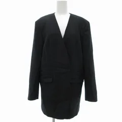 B&Y ユナイテッドアローズ BEAUTY&YOUTH ビューティー&ユース 美品 ストライプ ノーカラー ジャケット M 黒 ブラック /UO