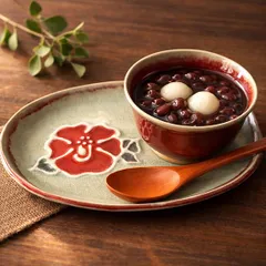 温泉津焼 椿窯 楕円皿 スープカップ セット 赤 民藝 プレート カップ 島根 作家窯 手作り