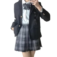 [QOOLY?] 女子高生制服 スクール制服 5点セット フォーマル スーツ 卒業式 入学式 受験 面接 大きいサイズ 黒 XL 1