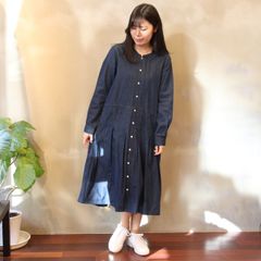 イオグラフィック ワンピース 紺 大橋歩 aa. ダブルエードット - メルカリ
