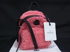 ■新品■未使用■ MONCLER モンクレール ボア×レザー ショルダーバッグ 斜め掛け 肩掛け レディース コーラルピンク系 FS2894のサムネイル
