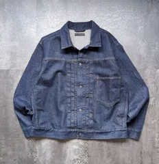 UNIQLO 1st Type WW2 Model Denim Trucker Jacket Mens L Dark Navy Indigo ユニクロ 1st 大戦モデル Gジャン トラッカージャケット メンズ L 濃紺