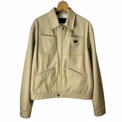 プラダ PRADA 23年製 ニュートラル デニム ブルゾンジャケット ワークジャケット ワンポイントロゴ M ベージュ GEB255のサムネイル