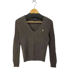 ラルフローレンスポーツ RALPH LAUREN SPORT Vネック コットンニット レディース import：M 