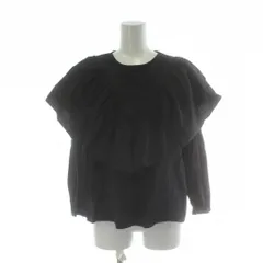 ザラ ZARA ブラウス XS 黒 ブラック 長袖 ラウンドネック フリルデザイン /PP ■GY61