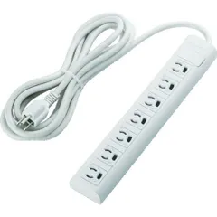 エレコム　簡易パッケージ抜け止めＰＣタップマグネット付／３Ｐ７口／５ｍ