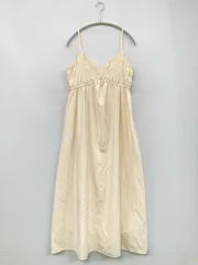 JEANASIS ジーナシス ワンピース F アイボリー ナイロン 無地 袖なし ロング・マキシ丈 フレア