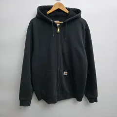 M Carhartt カーハート サーマル ブラック フード ジップアップ レイン ディフェンダー