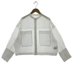 ギャレスト GALLEST シアークロップドシャツ 523-88034 バンドカラー 胸ポケ 長袖 ホワイト 白 38