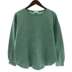 ドレスキップ DRESKIP トレーナー スウェット 薄手 長袖 レイヤード クルーネック M 緑 グリーン 白 ホワイト /XZ ■GY60