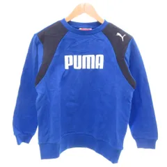 プーマ PUMA タグ付き スウェットシャツ 150 青 ブルー 長袖 ラウンドネック ロゴプリント /SJ ■GY58