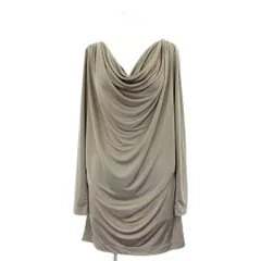 ミッシェルクラン MICHEL KLEIN カットソー 38 ベージュ ドレープネック 長袖 /GP ■GY60