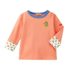 新品 [ミキハウス] 長袖Ｔシャツ くま うさぎ 男の子 女の子 ベビー キッズ 子供服 ワンポイント 通園 通学 10-5263-140 80cm オレンジ