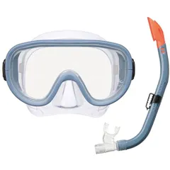 新品 リーフツアラー(REEF TOURER) シュノーケリングセット 10歳～大人用 波を被っても水が入りにくいシュノーケルと1眼広視界マスク アウトドアモデル 2点セット スモークブルー RC0117