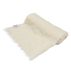 ロロピアーナ Loro Piana 大判ストール ショール カシミヤ リネン混 シルク混 ロゴ フリンジ ベージュ 系 IBO89 0226のサムネイル