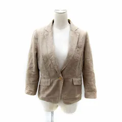 ポールバイポールスミス Paul by PAUL SMITH テーラードジャケット ミドル丈 シングルボタン リネン 麻 40 L ベージュ /SY34 ■GY53