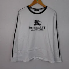 00s BURBERRY BLACK LABEL バーバリーブラックレーベル ロンT ロゴプリント ホワイト 3サイズ メンズ 古着 ストリート クラシック　Y2K