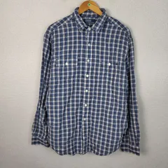 Polo Ralph Lauren ポロラルフローレン 長袖シャツ チェック柄 ボタンダウン ブルー メンズ 古着 アメカジ ストリート