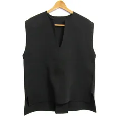 アンフィーロ ニットベスト Vネック トップス レディース Sサイズ ブラック UNFILO 【中古】
