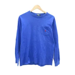 ポロ バイ ラルフローレン Polo by Ralph Lauren Tシャツ カットソー 170 青 ブルー 長袖 クルーネック ロゴ刺繍 /HO51 ■ECD001