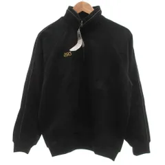 アシックス asics タグ付き ハーフジップジャージ トレーナー プルオーバー ロゴ刺繍 ラグラン L 黒 ブラック /YJ ■ECD001