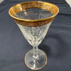 INTERGLASS イタリア製 ワイングラス 1個 ボヘミアクリスタル インターグラス ナポリ 金彩