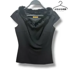 GLASS HEART 日本製　黒 ブラック ノースリーブ　ツール　ラビットファー トップス　半袖 38