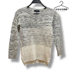 la.f... 2S ウール48% 麻20%高級感　上品　カジュアル セーター ニット 長袖 トップス