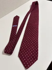BVLGARI ブルガリ 渦巻き ドット柄 水玉柄 ネクタイ ボルドー