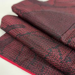 十日町紬 大柄のリーフ模様 裄66 素敵な絣柄 正絹 着物 MK-5147