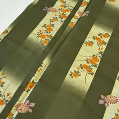 単衣 裄66.5 小紋 化繊 美しい花草 着物 MK-5106