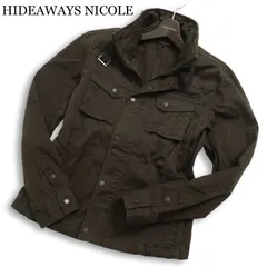 HIDEAWAYS NICOLE ハイダウェイ ニコル 通年★ スタンドカラー ワーク ミリタリー ブルゾン ジャケット Sz.48 メンズ