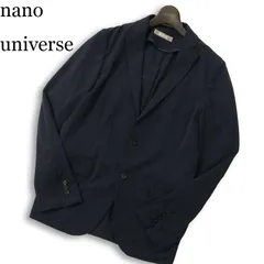 nano universe ナノユニバース 通年★ ストレッチ アンコン 背抜き テーラード ジャケット Sz.46 メンズ 紺 ネイビー