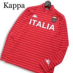 Kappa GOLF カッパ ゴルフ 通年 ITALIA★ ロゴプリント ワッペン 長袖 ボーダー モックネック シャツ Sz.M　メンズ