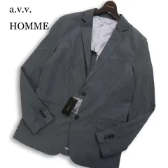 【新品 未使用】 a.v.v. HOMME アーヴェヴェオム 通年 背抜き★ テーラード ジャケット ブレザー Sz.L メンズ 灰 グレー